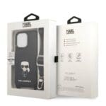 Karl Lagerfeld KLHCP13LSAIPCK Black Saffiano Metal Ikonik Kryt iPhone 13 Pro