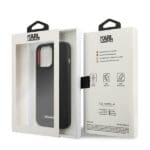 Karl Lagerfeld KLHCP13LSLMP1K Black Silicone Plaque Kryt iPhone 13 Pro
