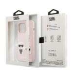 Karl Lagerfeld KLHCP13LSSKCI Hardcase Light Pink Silicone Karl & Choupette Kryt iPhone 13 Pro