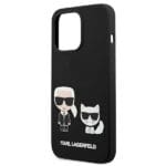Karl Lagerfeld KLHCP13LSSKCK Hardcase Black Silicone Karl & Choupette Kryt iPhone 13 Pro