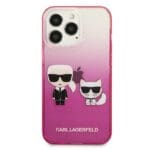 Karl Lagerfeld KLHCP13LTGKCP Pink Gradient Ikonik Karl & Choupette Kryt iPhone 13 Pro