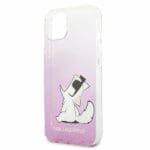 Karl Lagerfeld KLHCP13MCFNRCPI Silicone Choupette Fun Pink Kryt iPhone 13