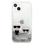 Karl Lagerfeld KLHCP13MGKCS Silver Liquid Glitter Karl&Choupette Kryt iPhone 13