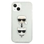 Karl Lagerfeld KLHCP13MKCTUGLS Glitter Karl'S&Choupette Silver Kryt iPhone 13