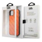Karl Lagerfeld KLHCP13MPTLO Orange Perforated Allover Kryt iPhone 13