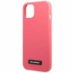 Karl Lagerfeld KLHCP13MSLMP1PI Fuchsia Silicone Plaque Kryt iPhone 13