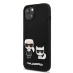 Karl Lagerfeld KLHCP13MSSKCK Black Silicone Karl & Choupette Kryt iPhone 13