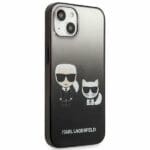 Karl Lagerfeld KLHCP13MTGKCK Black Gradient Ikonik Karl & Choupette Kryt iPhone 13