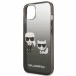 Karl Lagerfeld KLHCP13MTGKCK Black Gradient Ikonik Karl & Choupette Kryt iPhone 13