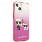 Karl Lagerfeld KLHCP13MTGKCP Pink Gradient Ikonik Karl & Choupette Kryt iPhone 13