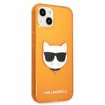 Karl Lagerfeld KLHCP13SCHTRO Glitter Choupette Fun Orange Kryt iPhone 13 Mini