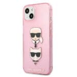 Karl Lagerfeld KLHCP13SKCTUGLP Glitter Karl'S&Choupette Pink Kryt iPhone 13 Mini