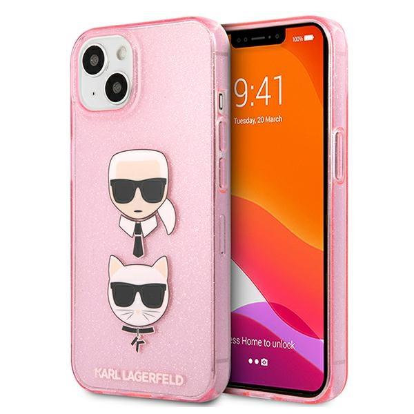 Karl Lagerfeld KLHCP13SKCTUGLP Glitter Karl'S&Choupette Pink Kryt iPhone 13 Mini