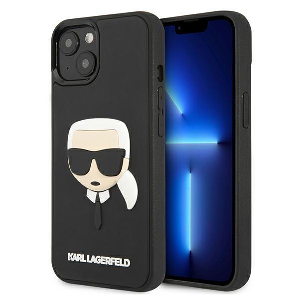 Karl Lagerfeld KLHCP13SKH3DBK Black 3D Rubber Karl`s Head Kryt iPhone 13 Mini