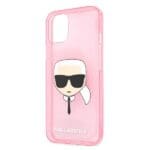 Karl Lagerfeld KLHCP13SKHTUGLP Pink Hardcase Glitter Karls Head Kryt iPhone 13 Mini