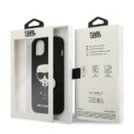 Karl Lagerfeld KLHCP13SOKPK Black Saffiano Ikonik Karl`s Patch Kryt iPhone 13 Mini