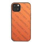Karl Lagerfeld KLHCP13SPTLO Orange Perforated Allover Kryt iPhone 13 Mini