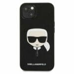 Karl Lagerfeld KLHCP13SSAKHBK Saffiano Ikonik Karl'S Head Black Kryt iPhone 13 Mini