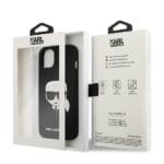 Karl Lagerfeld KLHCP13SSAKHBK Saffiano Ikonik Karl'S Head Black Kryt iPhone 13 Mini