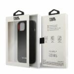 Karl Lagerfeld KLHCP13SSLMP1K Black Silicone Plaque Kryt iPhone 13 Mini