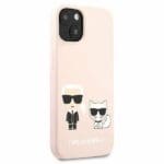 Karl Lagerfeld KLHCP13SSSKCI Silicone Karl&Choupette Light Pink Kryt iPhone 13 Mini