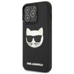 Karl Lagerfeld KLHCP13XCH3DBK Black 3D Rubber Choupette Kryt iPhone 13 Pro Max
