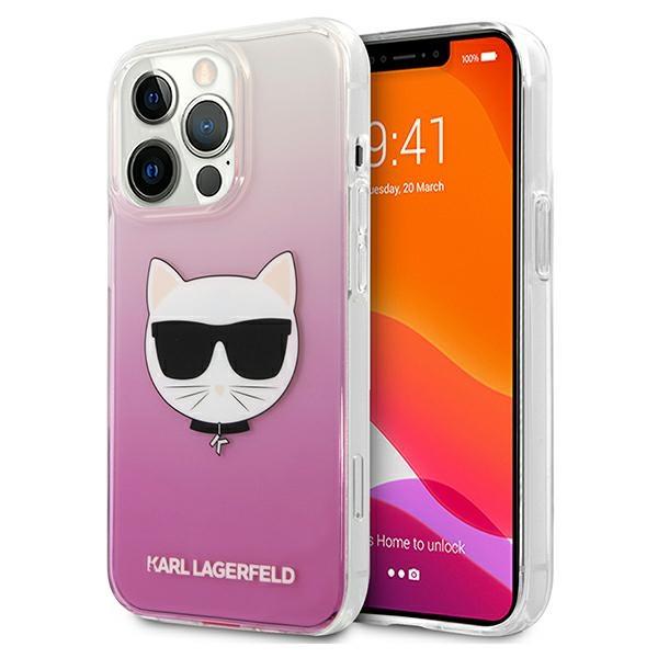 Karl Lagerfeld KLHCP13XCTRP Choupette Head Pink Kryt iPhone 13 Pro Max