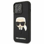 Karl Lagerfeld KLHCP13XKH3DBK Black 3D Rubber Karl`s Head Kryt iPhone 13 Pro Max