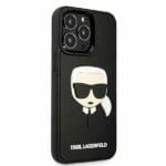 Karl Lagerfeld KLHCP13XKH3DBK Black 3D Rubber Karl`s Head Kryt iPhone 13 Pro Max