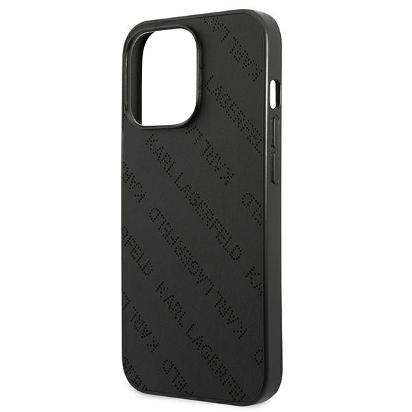 Karl Lagerfeld KLHCP13XPTLK Black Perforated Allover Kryt iPhone 13 Pro Max
