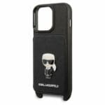 Karl Lagerfeld KLHCP13XSAIPCK Black Saffiano Metal Ikonik Kryt iPhone 13 Pro Max