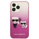 Karl Lagerfeld KLHCP13XTGKCP Pink Gradient Ikonik Karl & Choupette Kryt iPhone 13 Pro Max