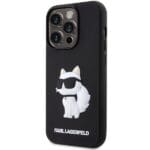 Karl Lagerfeld KLHCP14L3DRKHNK Black Hardcase Rubber Choupette 3D Kryt iPhone 14 Pro