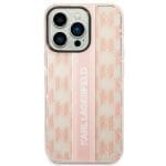 Karl Lagerfeld KLHCP14LHKLSPCP Pink Mono Vertical Stripe Kryt iPhone 14 Pro