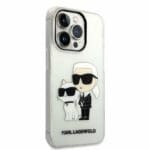 Karl Lagerfeld KLHCP14LHNKCTGT Transparent IML GLIT NFT Karl&Choupette Kryt iPhone 14 Pro