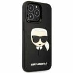 Karl Lagerfeld KLHCP14LKH3DBK Black 3D Rubber Karl`s Head Kryt iPhone 14 Pro