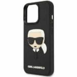 Karl Lagerfeld KLHCP14LKH3DBK Black 3D Rubber Karl`s Head Kryt iPhone 14 Pro