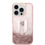 Karl Lagerfeld KLHCP14LLBKLCP Pink Liquid Glitter Big KL Kryt iPhone 14 Pro