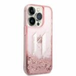 Karl Lagerfeld KLHCP14LLBKLCP Pink Liquid Glitter Big KL Kryt iPhone 14 Pro