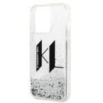 Karl Lagerfeld KLHCP14LLBKLCS Silver Hardcase Liquid Glitter Big KL Kryt iPhone 14 Pro