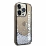 Karl Lagerfeld KLHCP14LLCKVK Black Liquid Glitter Elong Kryt iPhone 14 Pro