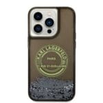 Karl Lagerfeld KLHCP14LLCRSGRK Black Liquid Glitter RSG Kryt iPhone 14 Pro