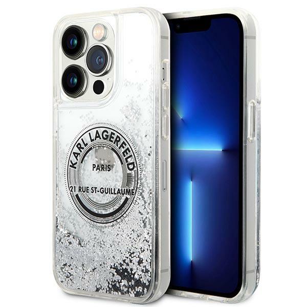 Karl Lagerfeld KLHCP14LLCRSGRS Silver Liquid Glitter RSG Kryt iPhone 14 Pro
