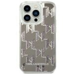 Karl Lagerfeld KLHCP14LLMNMS Silver Liquid Glitter Monogram Kryt iPhone 14 Pro