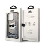 Karl Lagerfeld KLHCP14LLNCHCK Black Glitter Choupette Head Kryt iPhone 14 Pro