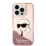 Karl Lagerfeld KLHCP14LLNKHCP Pink Glitter NFT Karl Head Kryt iPhone 14 Pro