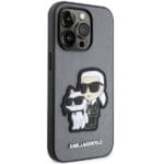 Karl Lagerfeld KLHCP14LSANKCPG Hardcase Silver Saffiano Karl & Choupette Kryt iPhone 14 Pro