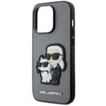 Karl Lagerfeld KLHCP14LSANKCPG Hardcase Silver Saffiano Karl & Choupette Kryt iPhone 14 Pro