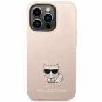 Karl Lagerfeld KLHCP14LSLCTPI Light Pink Silicone Choupette Body Kryt iPhone 14 Pro