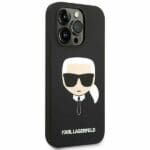 Karl Lagerfeld KLHCP14LSLKHBK Black Silicone Karl`s Head Kryt iPhone 14 Pro